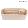 Miniatyrbillede 1 af 5: Multi-lomme Dame Indsats Taske Håndtaske i filtstof - Beige Beige M