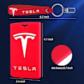 Miniatyrbillede 2 af 4: Tesla Nøglekortholder, Tesla Nøglekortholder Model Y/3, Silikoneetui med nøglering til Tesla Tilbehør, 2 stk., rød og sort