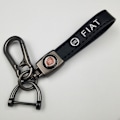 Miniatyrbillede 1 af 5: Læder nøglering til bil og cykel i metal | Holdbar nøglering | Sølv nøglering og krog montering Sølv hardware Silver Hardware Fiat