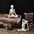 Miniatyrbillede 4 af 5: Hjemmedekoration Ornamenter Skelet Yoga Statue, 4 stk Harpiks Statue Spirituel Meditationsskulptur til Bogreol Bordplade Dekoration