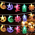 Pikkukuva 1 / 7: LED Ramadan -valosarja (20 LED) - 3m tähti- ja kuukoristeet kotiin ja F 5 color types