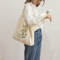 Miniatyrbilde 5 av 7: Lerrepose Canvas Tote Bag Hvit Estetisk Personlig Tilpasset Gjenbrukbar