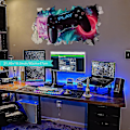 Miniatyrbild 4 av 5: 3D Gamer Väggdekaler, Gamer Poster Väggdekoration, Pojkrum Väggdekal, Modern Vardagsrumsdekoration Väggdekaler, Pojkstudentrum Väggdekal, Di