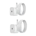 20W USB-C Snabbladdare & 2m Kabel 2-pack - Vit Väggadapter Set 2-Pack