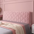 Miniatyrbild 1 av 5: Rosa sängöverdrag i sammet till sänggavel