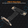Pikkukuva 2 / 5: PCIe X1 Riser -kaapeli, kaksois 90 asteen suorakulmainen PCIe 3.0 X1 - X1 -jatkokaapeli 8 Gbps PCI 1x Riser