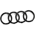 Miniatyrbillede 2 af 5: 273mm Audi 82A071801 Grill Badge, Ringe Black Edition Emblem Sort