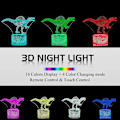 Miniatyrbillede 2 af 5: Dinosaur 3D Natlampe Spinosaurus Illusion LED Sengelampe 16