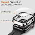Miniatyrbilde 3 av 6: Vanntett etui for Apple Watch 7 8 9 45mm 41mm Skjermbeskytter Glass+ Deksel Støtfanger Herdet Glass iWatch 5 SE 6 44mm 40mm Tilbehør Rød Rød Red Series 7 8 9 41mm