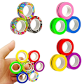 Miniatyrbilde 2 av 7: 3 stk. fingertupp magnetiske ringer fargerike stressreduserende fidget leker sett for voksne magnet spinner anti-stress lindre angst leker for gutter NO.1731