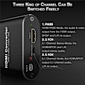 Miniatyrbild 5 av 6: HDMI ljudextraherare 4K 60Hz HDMI 2.0 Ljudextraherare ARC Splitter 5.1 Ch HDMI till toslink ljudomvandlare[GKS]