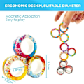 Miniatyrbilde 7 av 7: 3 stk. fingertupp magnetiske ringer fargerike stressreduserende fidget leker sett for voksne magnet spinner anti-stress lindre angst leker for gutter NO.1736