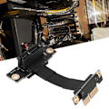 Pikkukuva 3 / 5: PCIe X1 Riser -kaapeli, kaksois 90 asteen suorakulmainen PCIe 3.0 X1 - X1 -jatkokaapeli 8 Gbps PCI 1x Riser