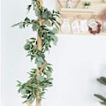 Miniatyrbilde 2 av 5: 2m Kunstig Sølv Dollar Eucalyptus og Willow Blad Ranker, Hengende Løv Garland for Hage