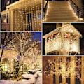 Miniatyrbilde 5 av 5: 24M 200 LED lyslenke, LED-lenker med fjernkontroll, strømdrevet, vanntett for innendørs/utendørs bruk, perfekt for julebelysning