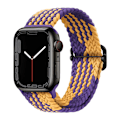 Miniatyrbilde 1 av 7: Flettet løkke for Apple Watch Rem 44mm 40mm 45mm 41mm 42mm 38mm 49mm Elastisk Solo armbånd iWatch series 9 se 7 5 6 Ultra2 Band 22. lilla gull 22.purple gold 42mm 44mm 45mm 49mm