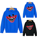 Miniatyrbild 3 av 3: Kid Poppy Playtime Huggy Wuggy Hoodie Jacka Utomhus Vinter Mörkblå 140cm