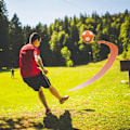 Miniatyrbillede 5 af 5: Fodbold til fritidsbrug, børns curve ball, gummiforet curve fodbold, diameter 20 cm, bueformet fodbold med lufthuller, egnet til udendørs leg
