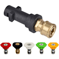Miniatyrbilde 1 av 5: Trykkvaskersadapter for Karcher K2 K3 K4 K5 K6 K7, Karcher hurtigkoblingsadapter med 5 dyser i ulike grader, 1/4'' 2,5 GPM 3000 PSI