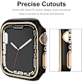 Miniatyrbillede 5 af 5: Til Apple Watch Series 7 41mm, Belagt Stiv PC Ramme Etui Slankt All-Around Bumper Etui til Apple Watch Series 7 (Rose Gold Sort)
