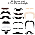 Miniatyrbild 2 av 5: 48-pack självhäftande falska mustascher för fester SQBB