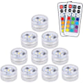 Miniatyrbillede 1 af 5: 10 stk. Mini Vandtætte LED-Lys, Aled Lys Under Vand RGB Multifarvet LED-Lys med 2 Fjernbetjeninger til Pool