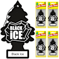 Pikkukuva 2 / 8: LITTLE TREES Auton Ilmanraikastin. Riippuva Puu Tarjoaa Pitkäkestoisen Tuoksun Autoon tai Kotiin. Black Ice, 24 Ilmanraikastinta