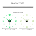 Miniatyrbilde 3 av 5: 40cm Selvlysende Veggklokker DIY Digital Klokke Selvlysende Klokke Akryl DIY Veggklokke Stue Soverom Veggklokker