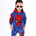 Miniatyrbillede 1 af 4: Børne Spiderman Sportswear Hoodie Sweatshirt Bukser Kostume k Blå Blue 4-5 Years