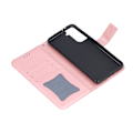 Miniatyrbillede 4 af 5: PU Læder Wallet Case med Prægede Blomster, Wallet Case med Kortlommer og Støttefod til Galaxy S21 Plus
