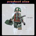 Miniatyrbild 4 av 5: WW2 Amerikanska Armén Minifigurer 6 Soldater WWII med Flera Utrustningar Fallskärm Byggstenar Set