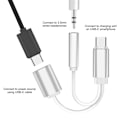 Pikkukuva 1 / 3: USB C - 1x USB C naaras ja 1x 3,5 mm AUX Hopea【GKS】
