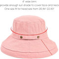 Miniatyrbilde 5 av 5: Bomullsbrede brede solhatter UPF50 UV pakkbar strandhatt sommer bøttehatt for reiser