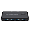 Miniatyrbilde 1 av 5: USB KVM Switch USB 3.0 2.0 Veksler KVM Switch for Windows 10 PC Tastatur Mus Skriver 2 Datamaskiner Deler 4 Enheter 5Gb Rask