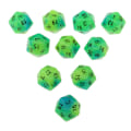 Pikkukuva 2 / 5: 1/2/5 10 kpl valaisevia monisivuisia noppia Noctilucent D20 -setti Sininen+Vihreä 10 kpl [GKS] Blue+Green 10 Pcs 1Set
