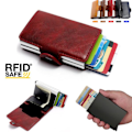 Pikkukuva 6 / 11: Korttikotelo RFID-signaalin estolla - Nahka 5 väriä Ruskea Black Black PU Leather 12 cards