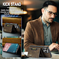 Miniatyrbillede 4 af 11: iPhone Magnetisk Kortholder Etui, Magnetisk Split Mobiltelefon Etui Kombination - Kaffe Combination Coffee IP13 Pro Max