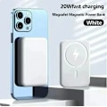 Miniatyrbillede 1 af 4: 10000mAh Bærbar Trådløs Oplader MagSafe Ekstra Backup Ekstern Magnetisk Batteripakke Powerbank til iPhone 13 14 15 Pro white
