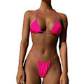 Miniatyrbilde 1 av 2: Dame Todelt Badetøy Sexy Badetøy Halter String Triangle Bikini S ROSE RED ROSE RED S