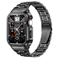 Miniatyrbild 6 av 6: Rostfritt stål fodral + armband för Apple Watch Band 44mm 45mm 49mm 40mm Bumper Cover Tillbehör iwatch Ultra serie 8 6 SE 7 Armband silver silver 41mm