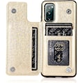 Miniatyrbillede 3 af 5: Telefoncover til Samsung Galaxy S20 FE 5G/S20 Fan med hærdet glas skærmbeskytter kortholder pung etui stativ flip læder tilbehør guld