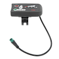 Miniatyrbilde 1 av 5: Elektrisk Sykkel LED Strømdisplaypanel Elektrisk Sykkel Modifikasjonsdisplaymåler med Vanntett 5P Hannkontakt for 22,2 mm Styre 36V