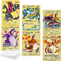 Pikkukuva 3 / 4: Charizard Vmax -metallikortti kullattuna kullalla, Charizard Vmax Dx Gx -metallikortti kullattuna keltaisella Charizard Vmax