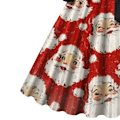 Pikkukuva 3 / 5: Naisten joulu V-kaula-aukkoinen mekko Vintage-printti Pitkä tyyli 3 Style3 L