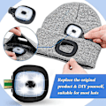 Miniatyrbillede 3 af 5: USB Genopladelig Lampe til LED Strikket Hat 4 stk. Stærk, Medium og Lav Lystilstand LED Hat 130