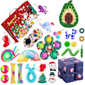 Miniatyrbild 1 av 5: Ny Adventskalender 2021 Jul Leksak för Barn Nedräkningskalender 24 Dagar Jul Leksaker Jul Tryck Bubblor Leksak Pack Present Jul Clear