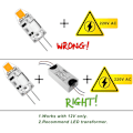 Miniatyrbild 3 av 5: 5-pack 2W G4 LED-lampor, 3000K varmvit, 200lm, 12V
