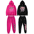 Miniatyrbilde 1 av 5: High Street Spider Hoodie Spider Print Halloween Y2k Vinter Hoodie Og Bukser Unisex Genser Ny Halloween Fritids Genser Rose Red Rose Red XS