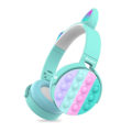 Miniatyrbilde 7 av 8: Fidget Hodetelefoner Leker Hodetelefoner for Barn, Trådløse Bluetooth Hodetelefoner Pop Boble On-Ear Hodetelefoner Fidget Leker Regnbuefarget Fidget Hodetelefoner for Barn pink