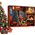 Miniatyrbilde 2 av 7: Adventskalender Puslespill 1000 brikker Julekalender Puslespill Nedtellingskalender Nedtellingsboks Puslespill for Voksne Barn A